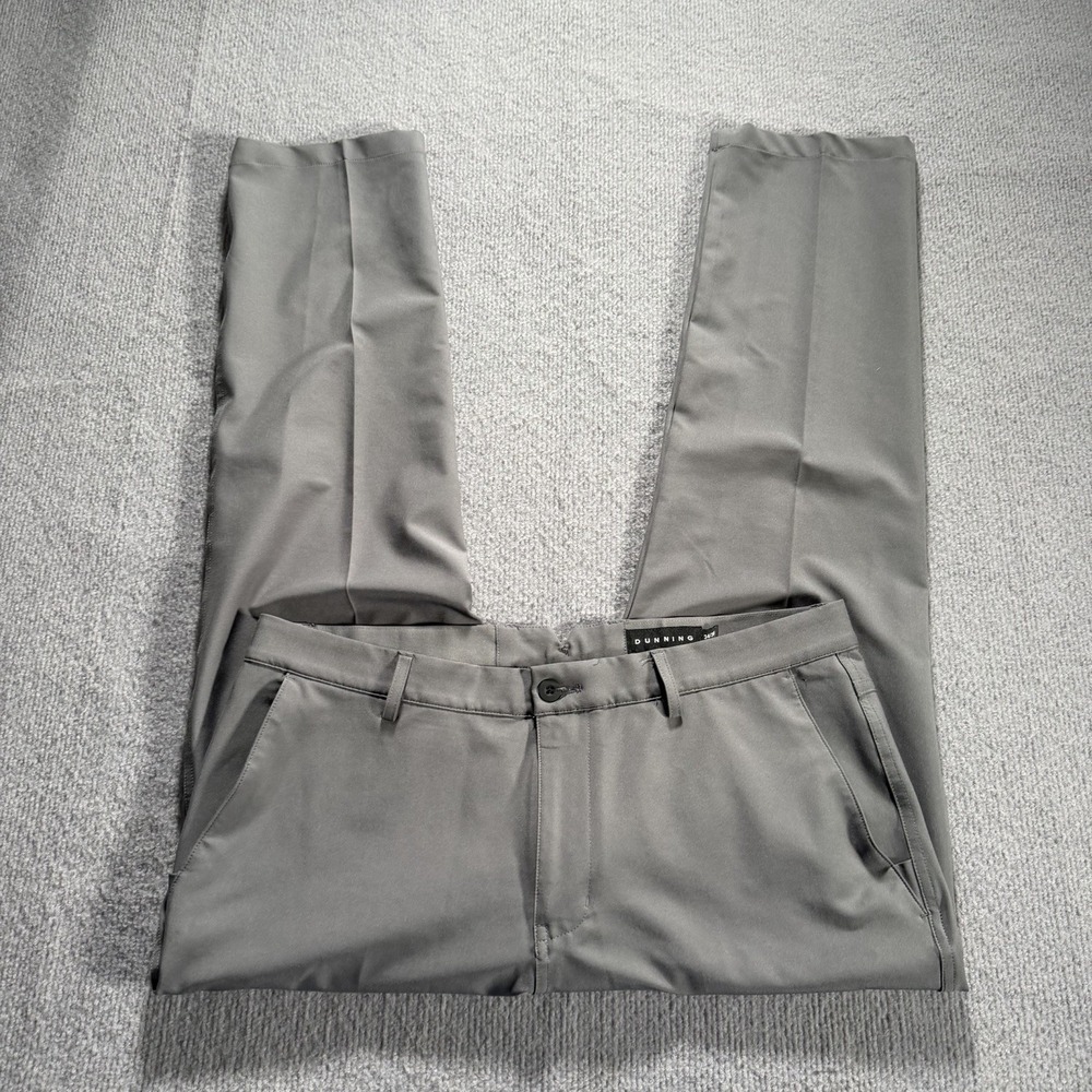 Dunning Pants 34x30 Gray Golf Casual Stretch Classic Performance